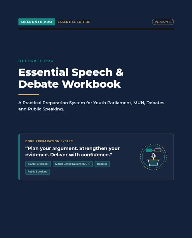 Essential Speech & Debate Workbook actual cover excerpt